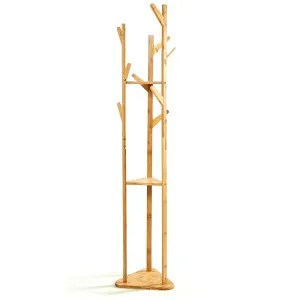 Blumfeldt Wieszak stojący na ubrania, z rozgałęzieniami, 3 półki, 32,5 x 166 cm (Ø x wys.), 100% bambus