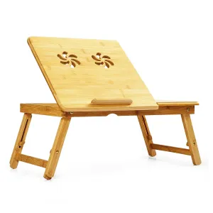 Blumfeldt Podstawka pod laptopa, stolik, otwory wentylacyjne, regulacja wysokości, 58 x 23 x 29 cm, bambus