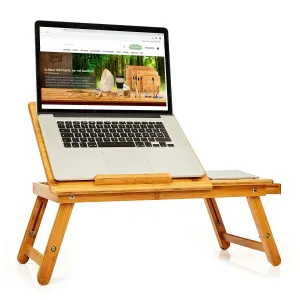 Blumfeldt Stolik do łóżka, składany, pod laptopa, regulacja wysokości, 54 x 21-29 x 35 cm, bambus