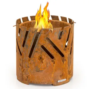 Blumfeldt Crown, palenisko ogrodowe 3 w 1, Ø 46 cm, wodoodporne i mrozoodporne, płyta grillowa, ruszt grillowy, bambusowy blat #412150