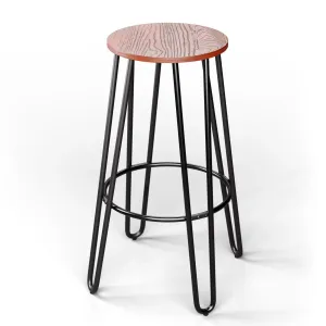 Blumfeldt Hamilton, krzesło bistro, 1 szt., Ø 33 cm, drewno, stalowa rama