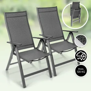 Blumfeldt London Lite, 2-częściowy zestaw krzeseł ogrodowych, fotele ogrodowe, 59,5 x 107 x 68 cm, ComfortMesh, aluminium
