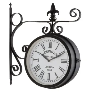 Blumfeldt Paddington, zegar ścienny, zegar stacji, zegar ogrodowy, 41 x 45 x 11 cm, vintage