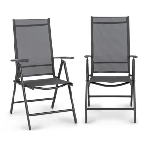 Blumfeldt Almeria, regulowane krzesło ogrodowe, fotel ogrodowy, zestaw 2 sztuk, 56,5 x 107 x 68 cm, ComfortMesh #90997