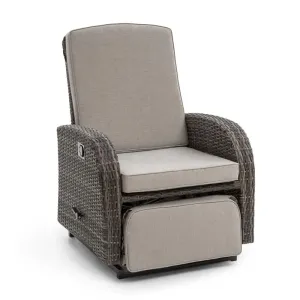 Blumfeldt Comfort Siesta Luxury fotel ogrodowy regulowane oparcie podnóżek ciemnoszary