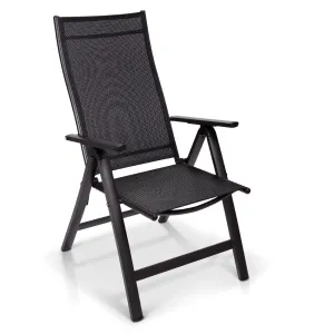 Blumfeldt London, regulowane krzesło ogrodowe, fotel ogrodowy, Textilene, aluminium, 6 pozycji, składane #396517