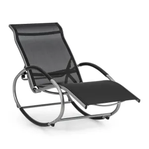 Blumfeldt Santorini, fotel bujany, leżak, aluminium, poliester, czarne