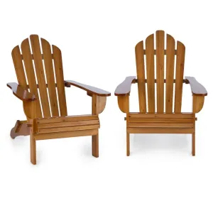 Blumfeldt Vermont, komplet krzeseł ogrodowych, 2 szt., adirondack, 73 x 88 x 94 cm, składany, brązowy
