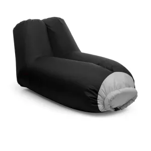 Blumfeldt Airlounge, nadmuchiwana sofa, 90 x 80 x 150 cm, plecak, nadająca się do prania, poliester, czarna