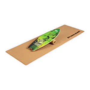 BoarderKING Indoorboard Wave, deska do balansowania + mata + wałek, drewno/korek #92397