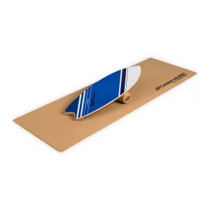 BoarderKING Indoorboard Wave, deska do balansowania + mata + wałek, drewno/korek #93761