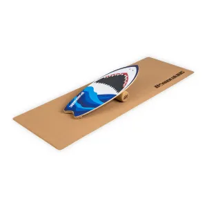 BoarderKING Indoorboard Wave, deska do balansowania + mata + wałek, drewno/korek #92401