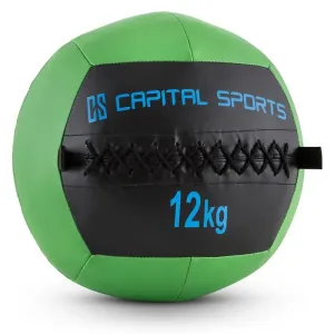 Capital Sports Wallba 12, piłka lekarska, wall ball, 12 kg, skóra syntetyczna, żółta