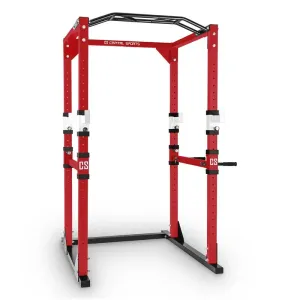Capital Sports Tremendour Power Rack, stojak do treningu, stal, czerwono-biały