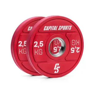 Capital Sports Nipton 2021, obciążenia, 2 x 2,5 kg,54 mm, twarda guma