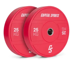 Capital Sports Nipton 2021, obciążenie, talerz treningowy, bumper plate, 2 x 25 kg, Ø 54 mm, twarda guma
