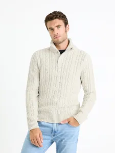 Celio Feviking Sweter Biały #545659