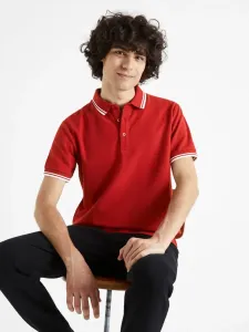 Celio Beline Polo Koszulka Czerwony