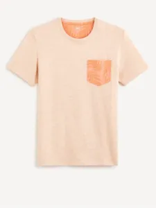 Celio Depocket Koszulka Pomarańczowy