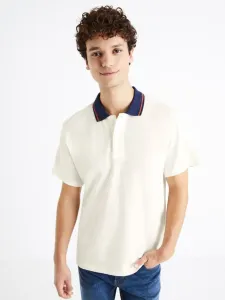 Celio Derwin Polo Koszulka Biały #390685