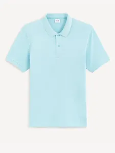 Celio Teone Polo Koszulka Niebieski