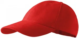 6-panelowa czapka z daszkiem, czerwony