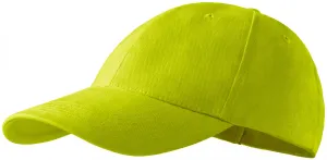 6-panelowa czapka z daszkiem, limonkowy