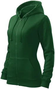 Bluza damska z kapturem, butelkowa zieleń #316350