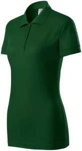 Damska dopasowana koszulka polo, butelkowa zieleń #319246