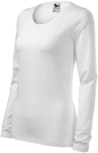 Damska dopasowana koszulka z długim rękawem, biały #315501