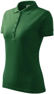 Damska elegancka koszulka polo, butelkowa zieleń #317941