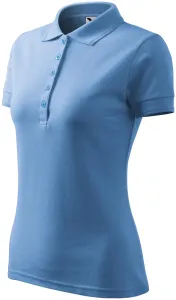 Damska elegancka koszulka polo, niebieskie niebo #317927