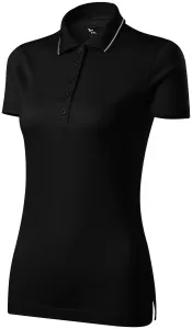 Damska elegancka merceryzowana koszulka polo, czarny #105413
