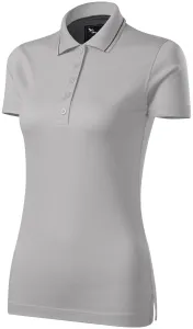 Damska elegancka merceryzowana koszulka polo, srebrnoszary #319852