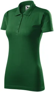 Damska koszulka polo slim fit, butelkowa zieleń #319962