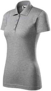 Damska koszulka polo slim fit, ciemnoszary marmur #319924