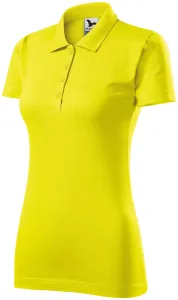 Damska koszulka polo slim fit, cytrynowo żółty #319965
