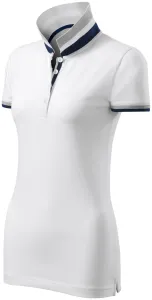 Damska koszulka polo z kołnierzem do góry, biały