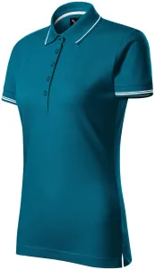 Damska koszulka polo z krótkim rękawem, petrol blue #312757