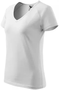 Damska koszulka slim fit z raglanowym rękawem, biały #99688