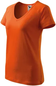 Damska koszulka slim fit z raglanowym rękawem, pomarańczowy #312814