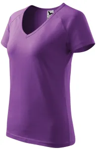Damska koszulka slim fit z raglanowym rękawem, purpurowy #99682