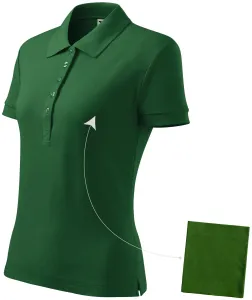 Damska prosta koszulka polo, butelkowa zieleń