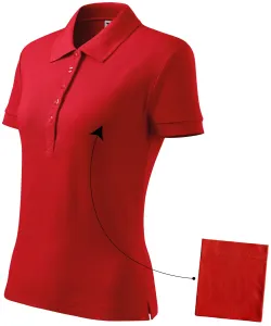 Damska prosta koszulka polo, czerwony #103669