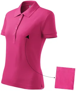 Damska prosta koszulka polo, purpurowy #103685