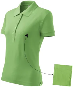 Damska prosta koszulka polo, zielony groszek #317834