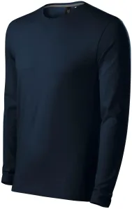 Dopasowana koszulka męska z długim rękawem, ciemny niebieski #105351