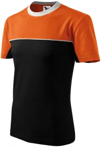 Dwukolorowa bawełniana koszulka, pomarańczowy #316602