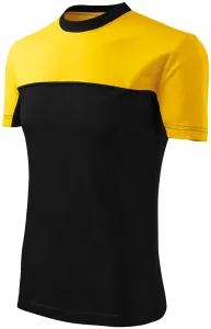 Dwukolorowa bawełniana koszulka, żółty #316586