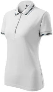 Kontrastowa koszulka polo damska, biały #318020